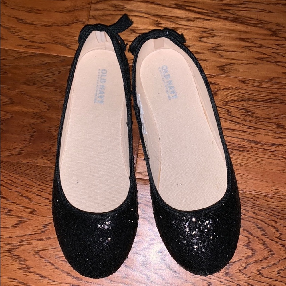 Black glittery ballet shoes